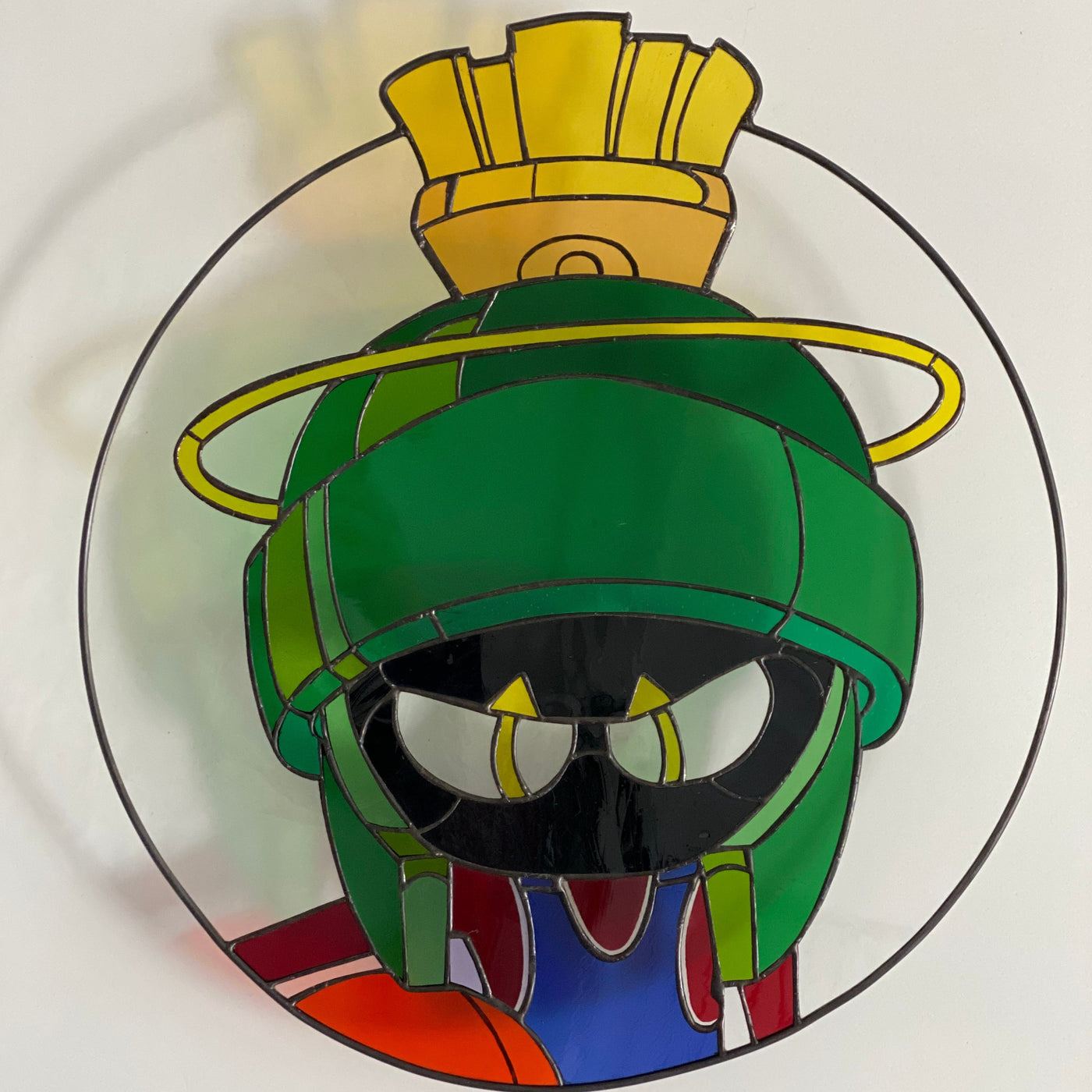 Marvin The Martian Round Stained Glass Suncatcher 