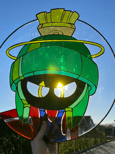 Marvin The Martian Round Stained Glass Suncatcher 3