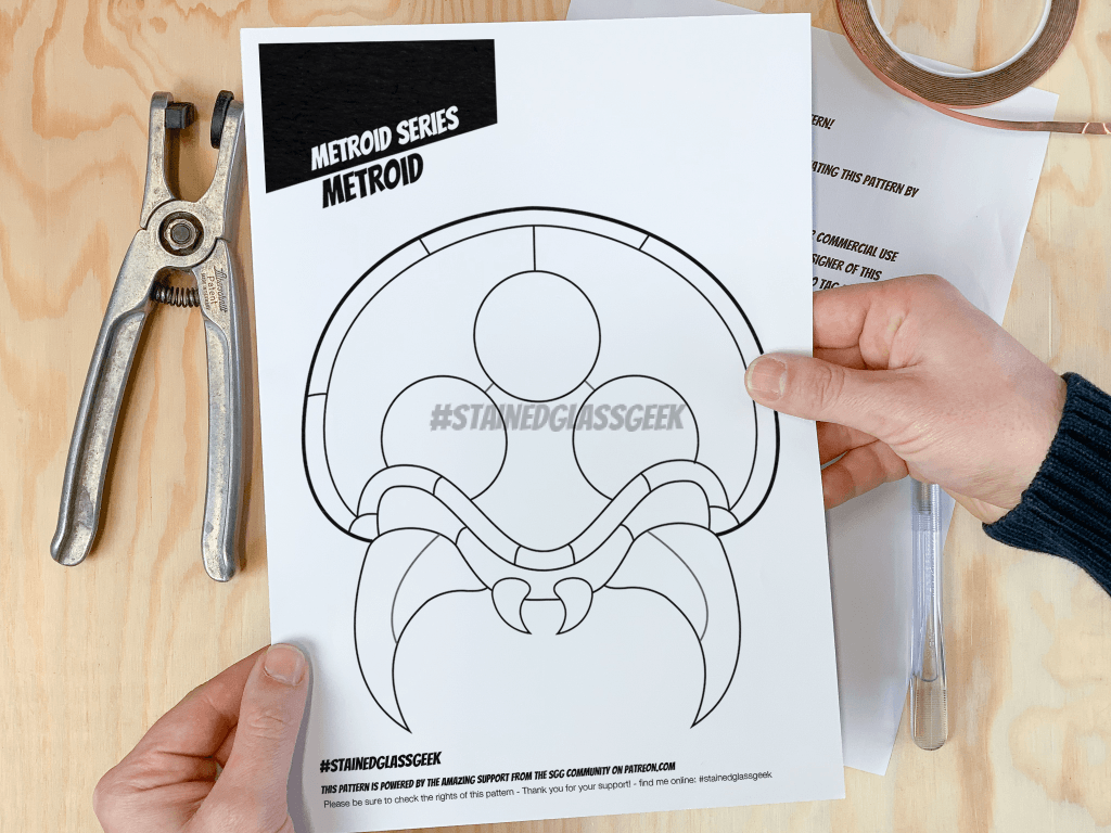 Metroid Larva Inspired Stained Glass Pattern