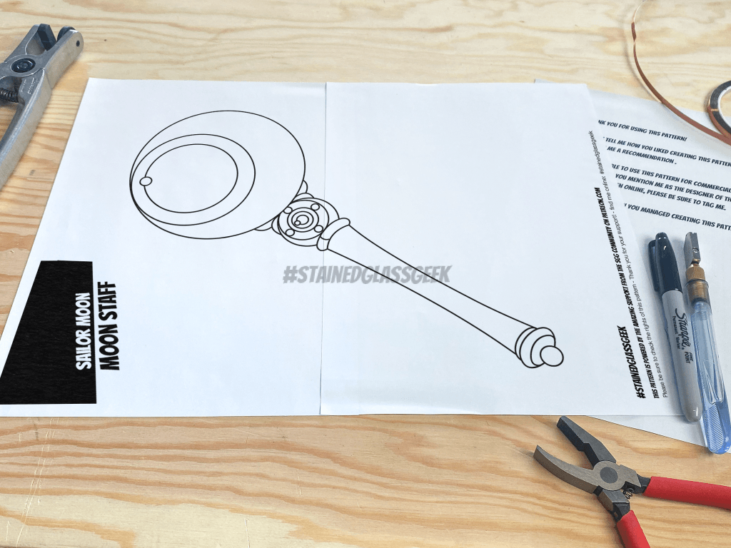 Moon Stick Inspired Stained Glass Pattern