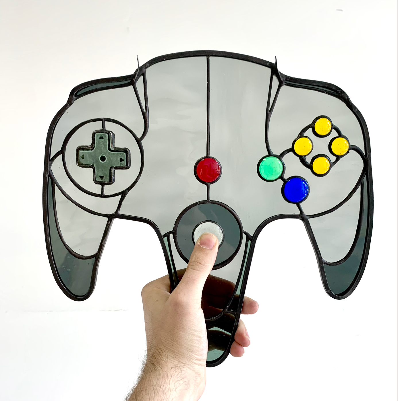 N64 Game Controller Stained Glass Suncatcher 1