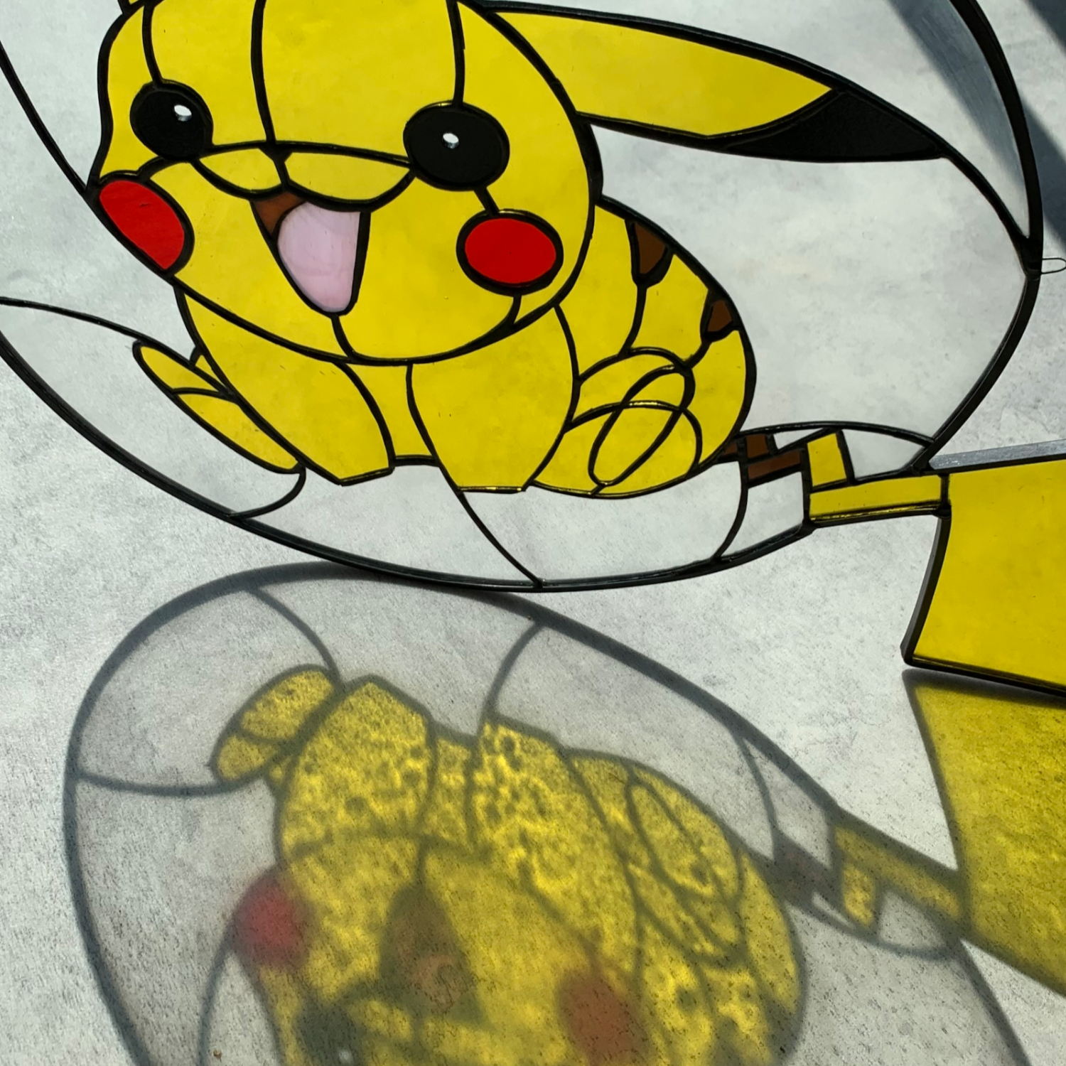 Pikachu Inspired Stained Glass Art