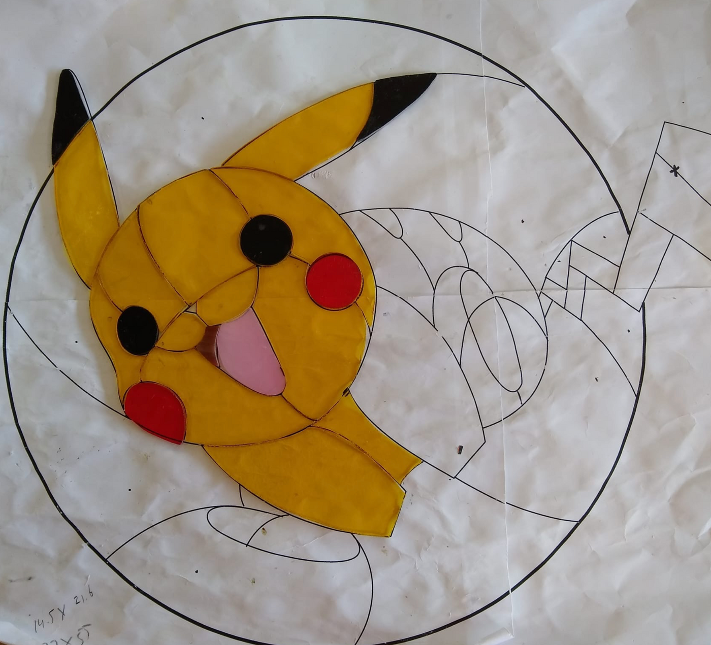 pokemon pikachu round stained glass suncatcher 4