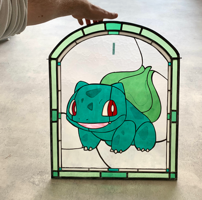 Pokémon Bulbasaur Stained Glass Window 1