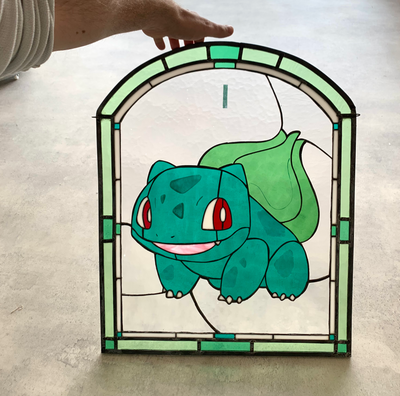 Bulbasur Window Pokémon Collection - Stained Glass Patterns & Suncatchers