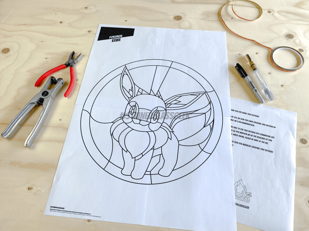Eevee Inspired Stained Glass Pattern - Digital Download
