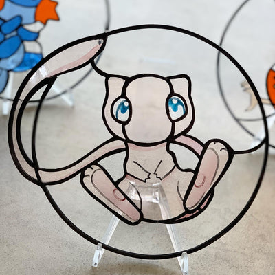 Pokémon Mew Stained Glass Suncatcher 1