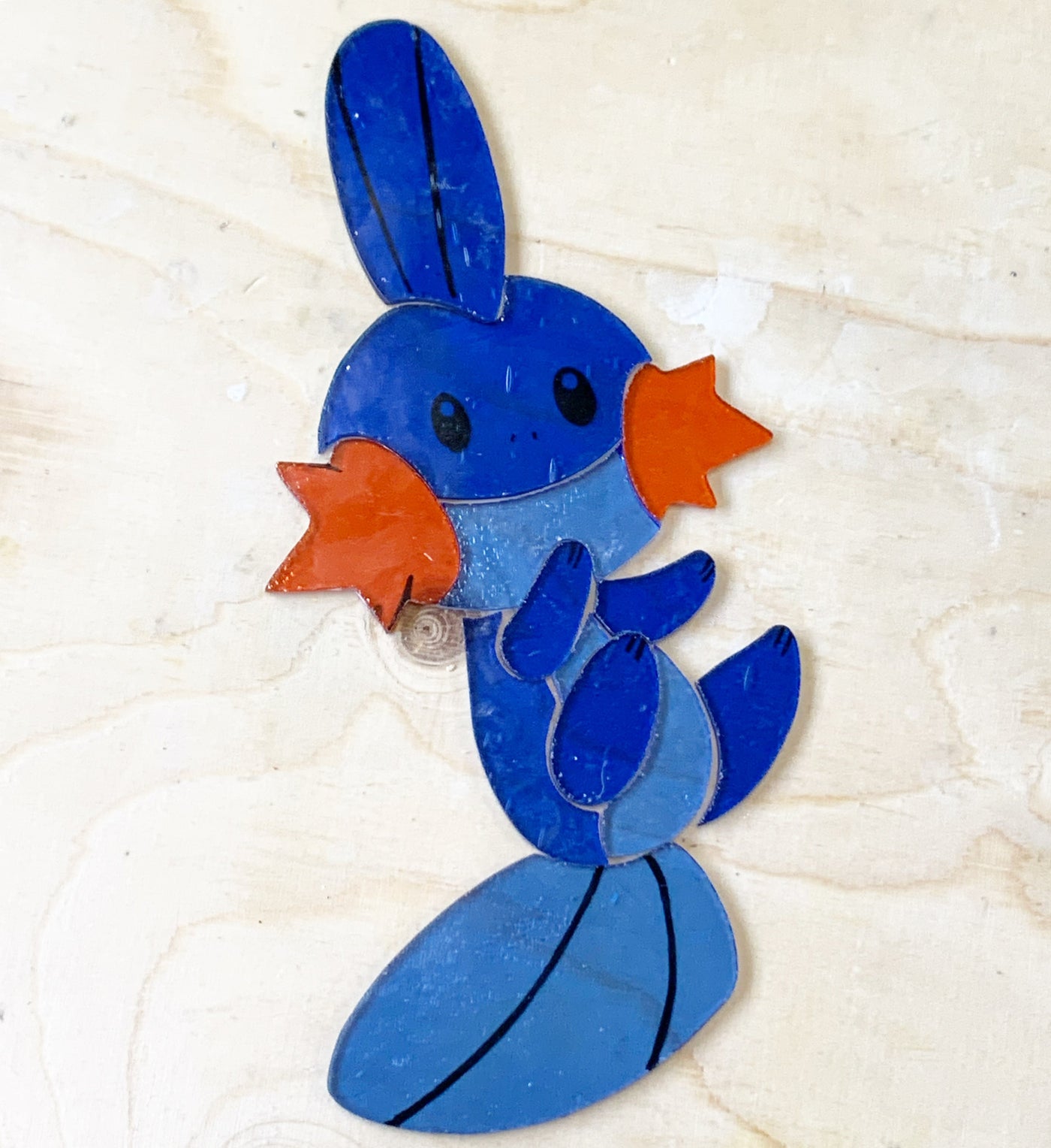 pokemon mudkip stained glass suncatcher 3