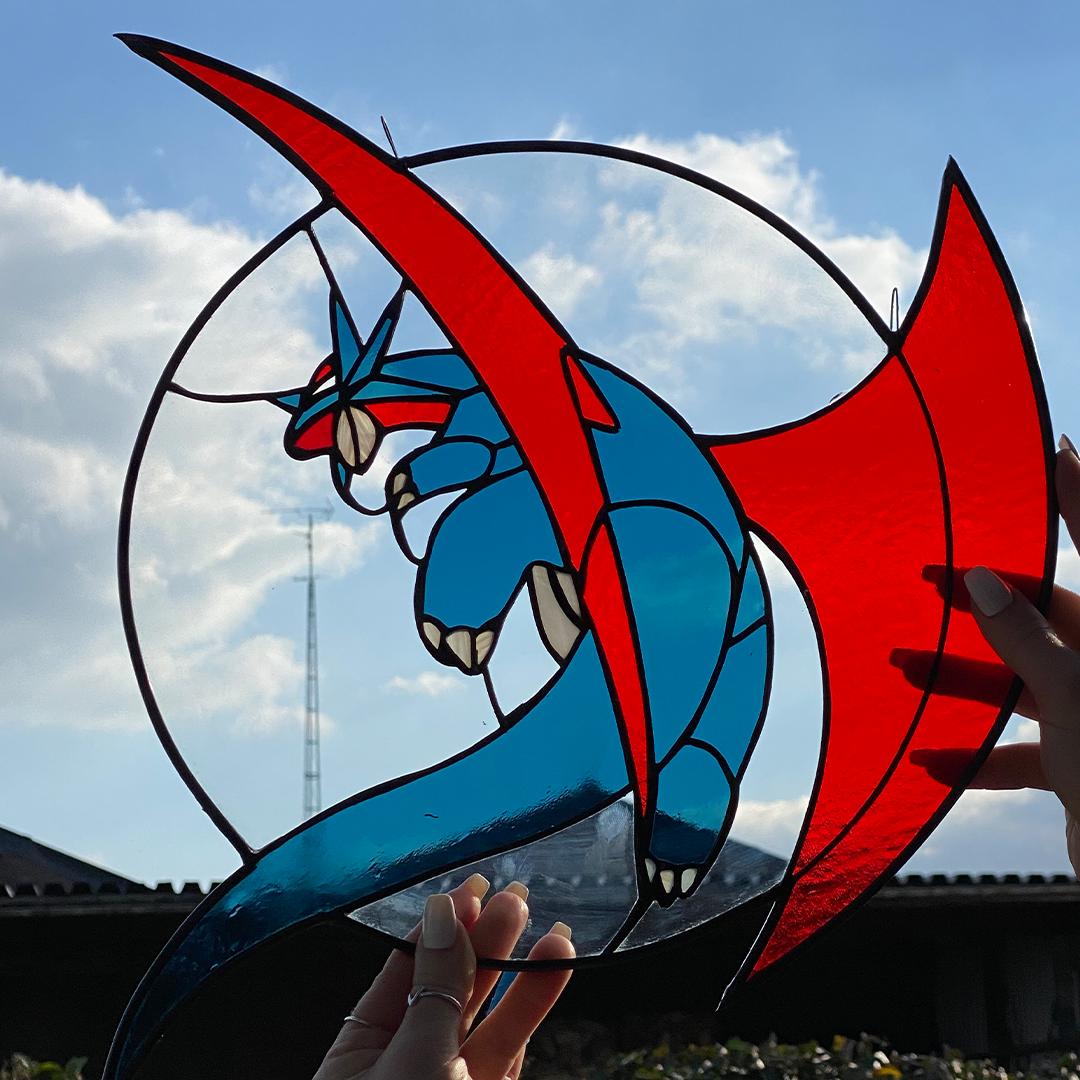 Pokémon Salamence Stained Glass Suncatcher 2