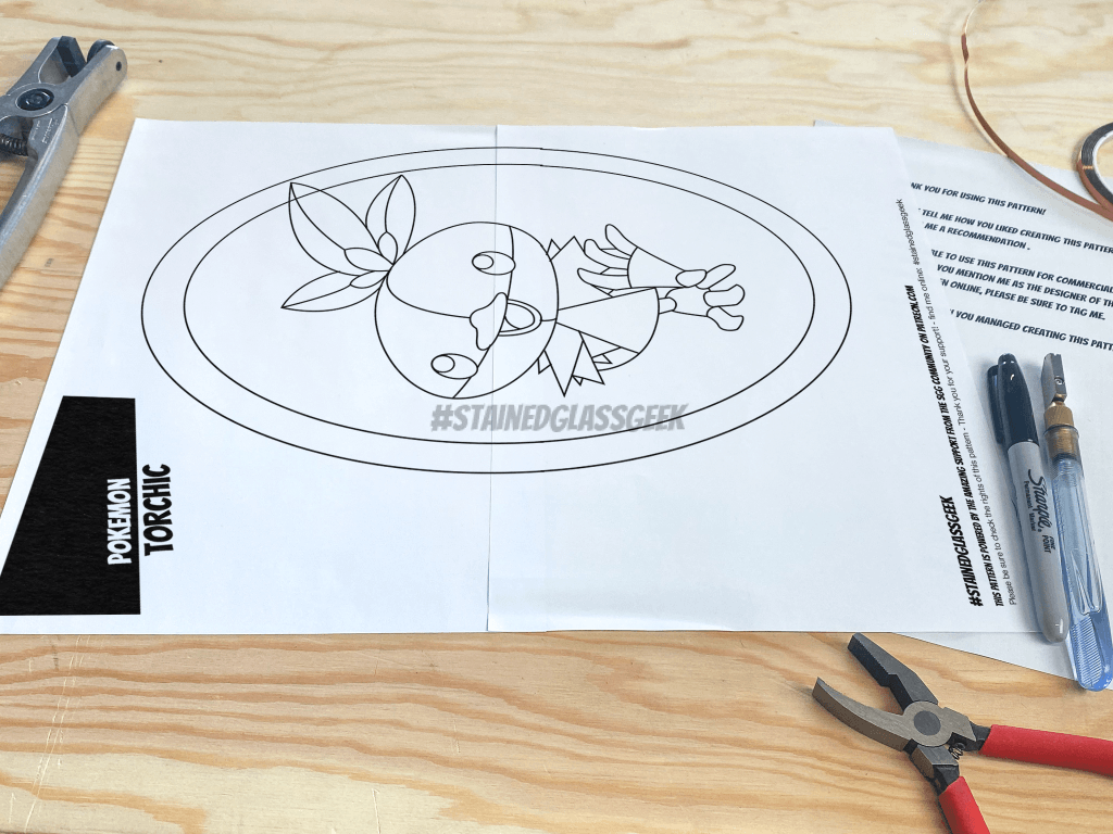 pokemon torchic oval stained glass pattern