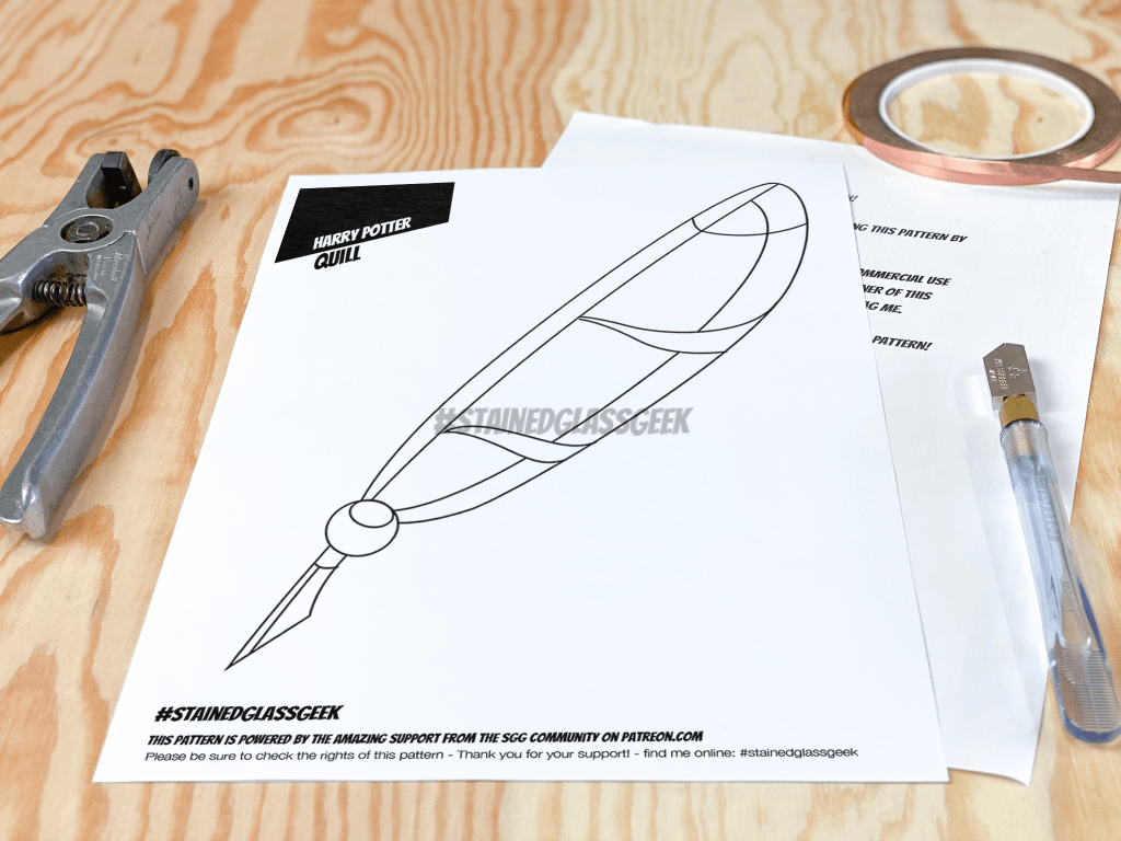 Quill Inspired Stained Glass Pattern