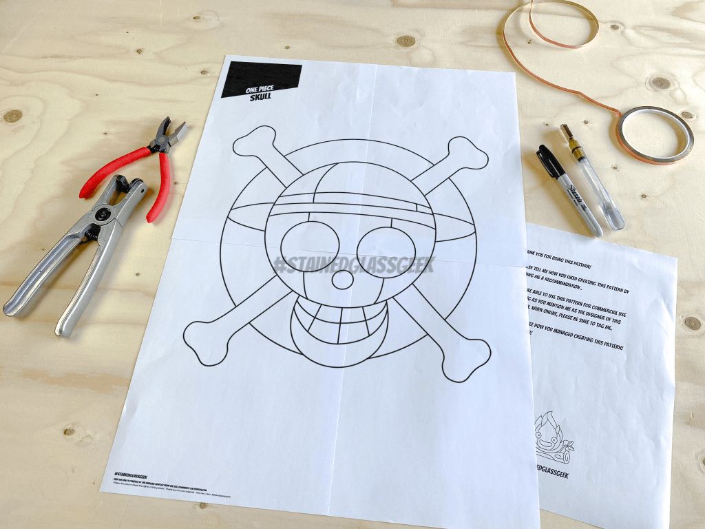 Straw Hat Pirates Emblem Inspired Stained Glass Pattern