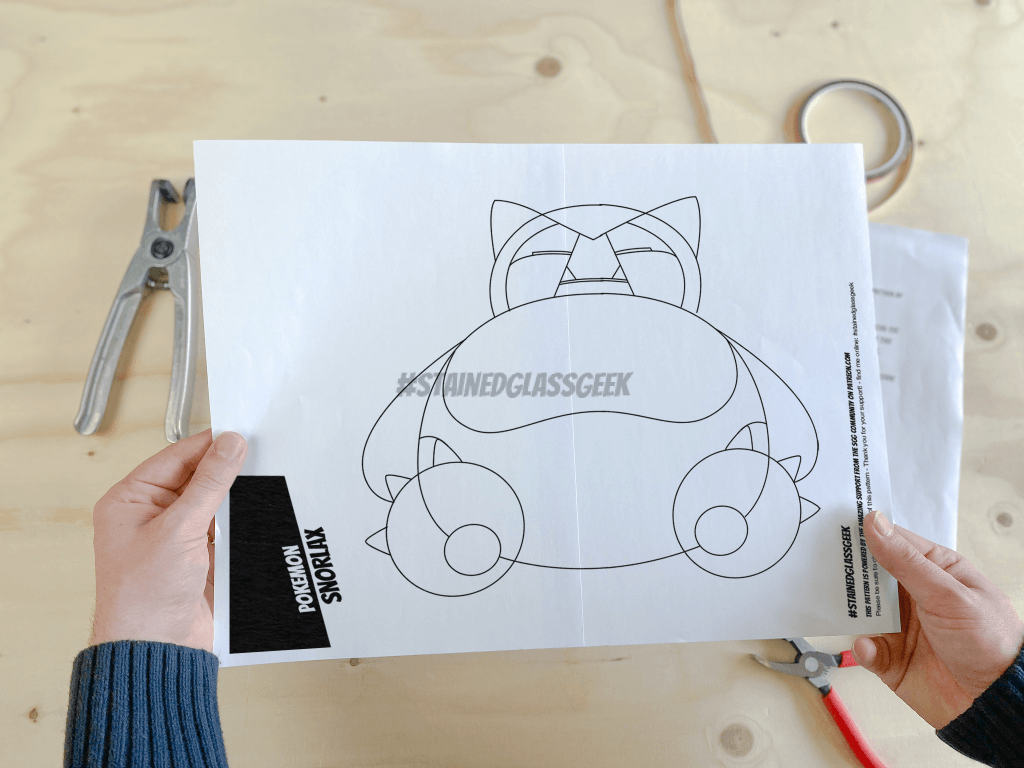 Snorlax Inspired Stained Glass Pattern