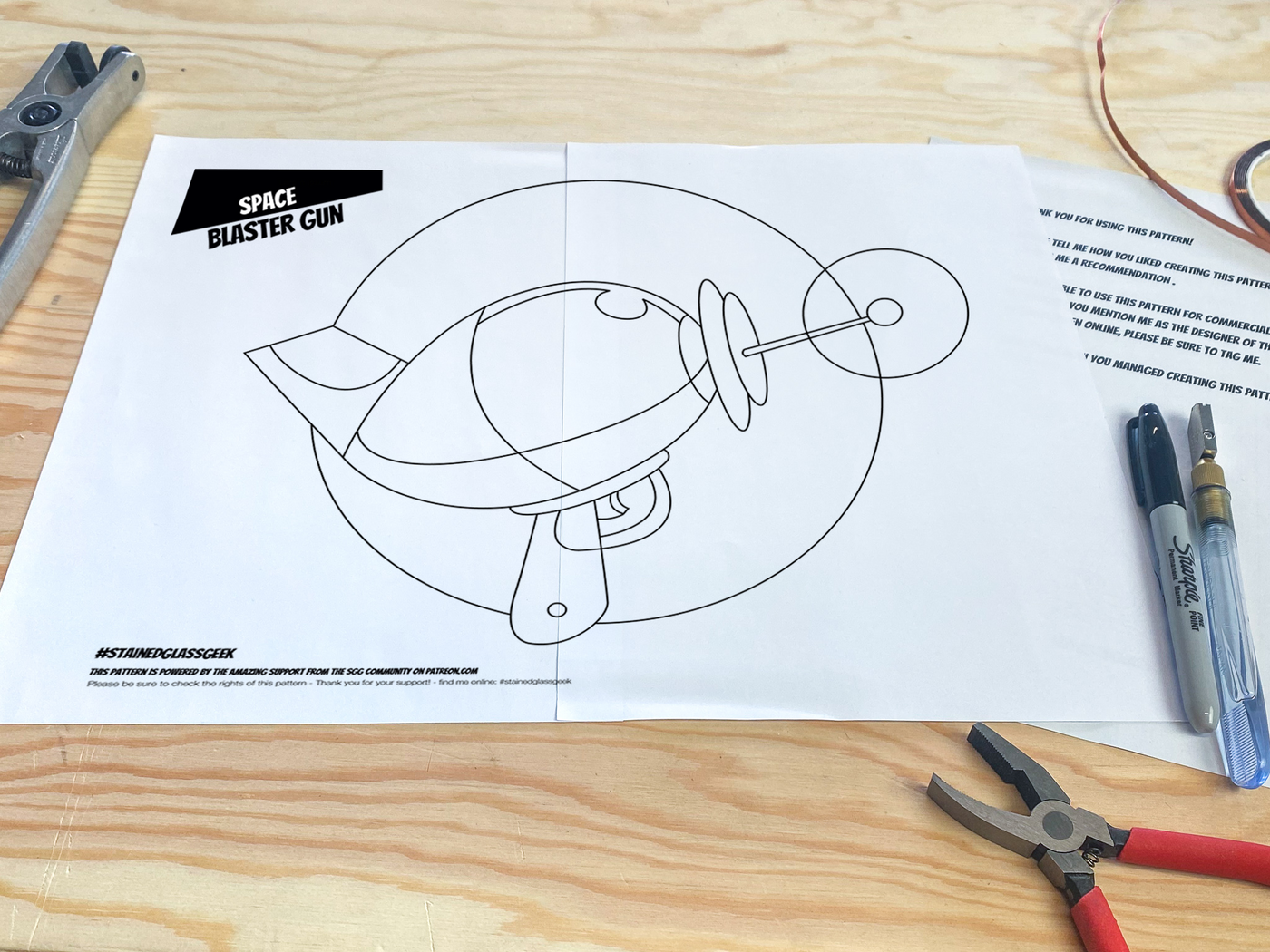 space blaster a3 stained glass pattern pdf 2