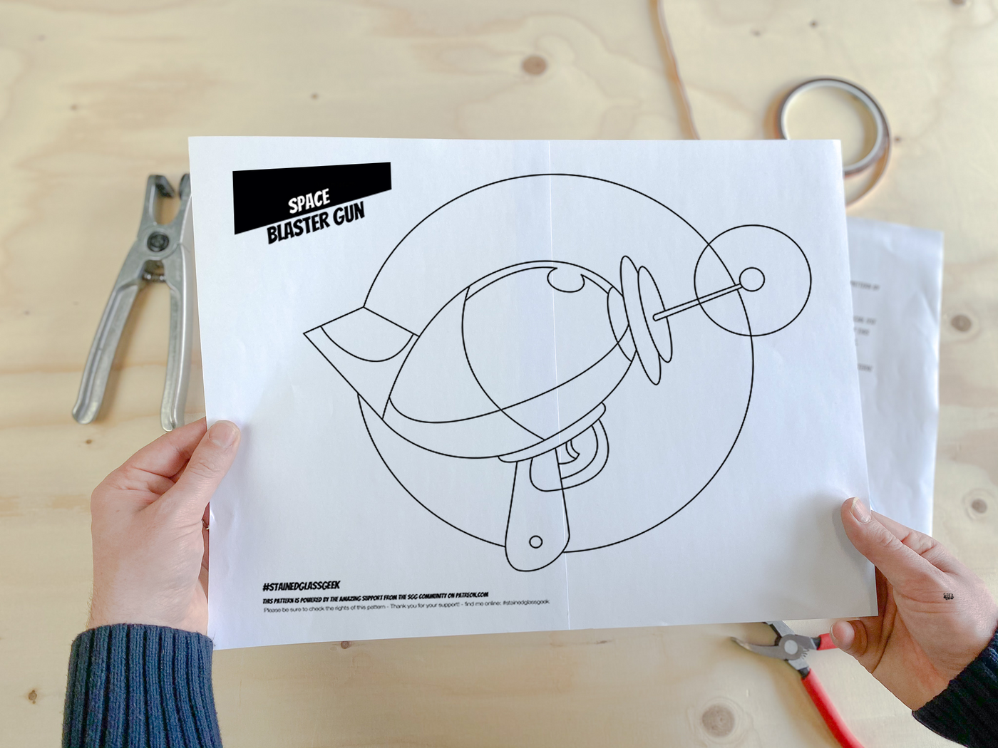 space blaster a3 stained glass pattern pdf 3