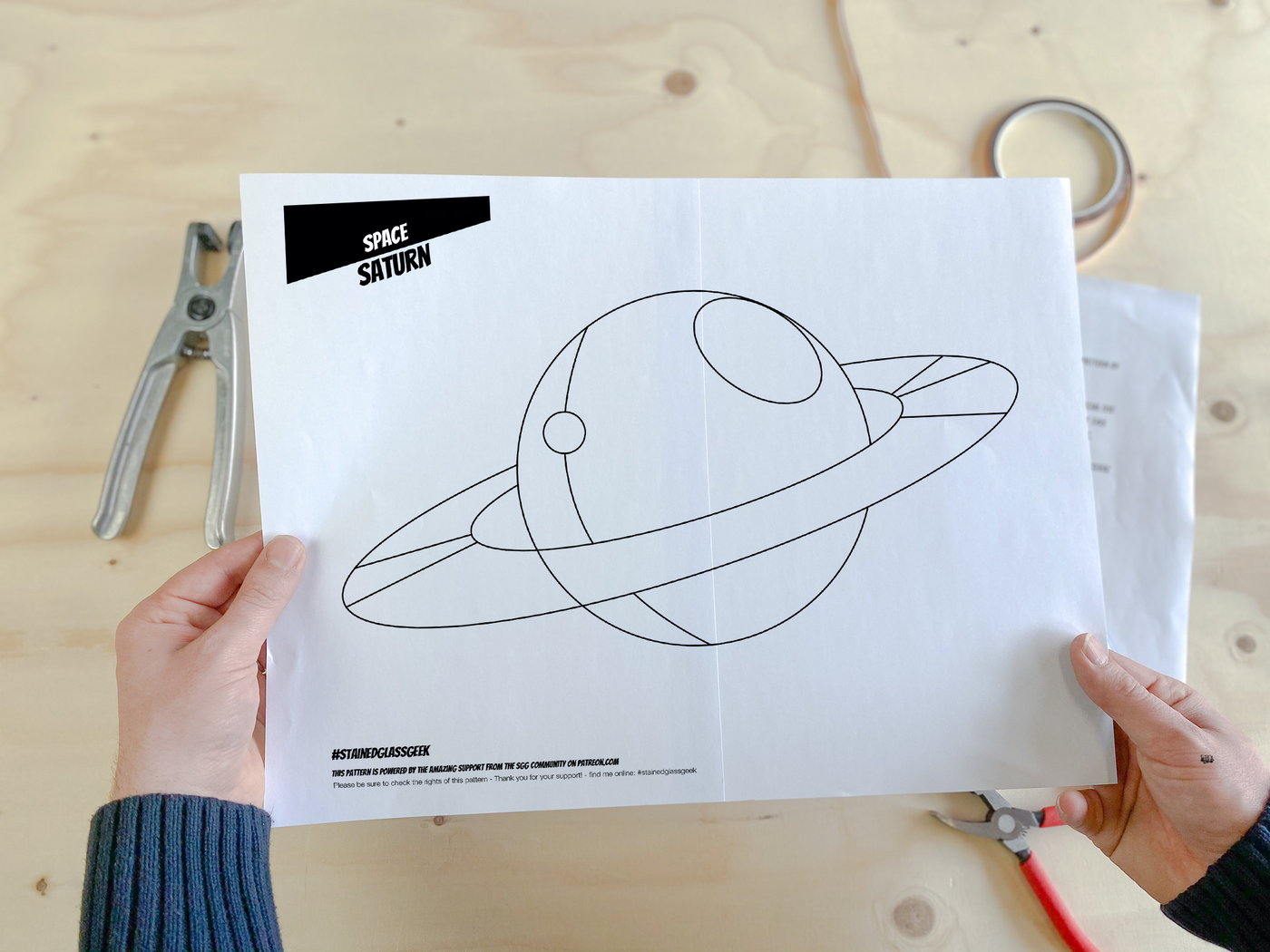 Saturn Stained Glass Pattern