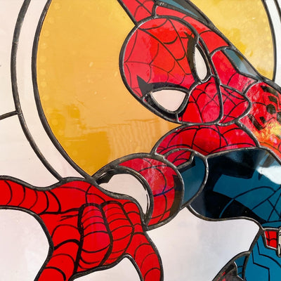 Spider-Man wearing Nike Air Jordan 1 Round Stained Glass Suncatcher 2