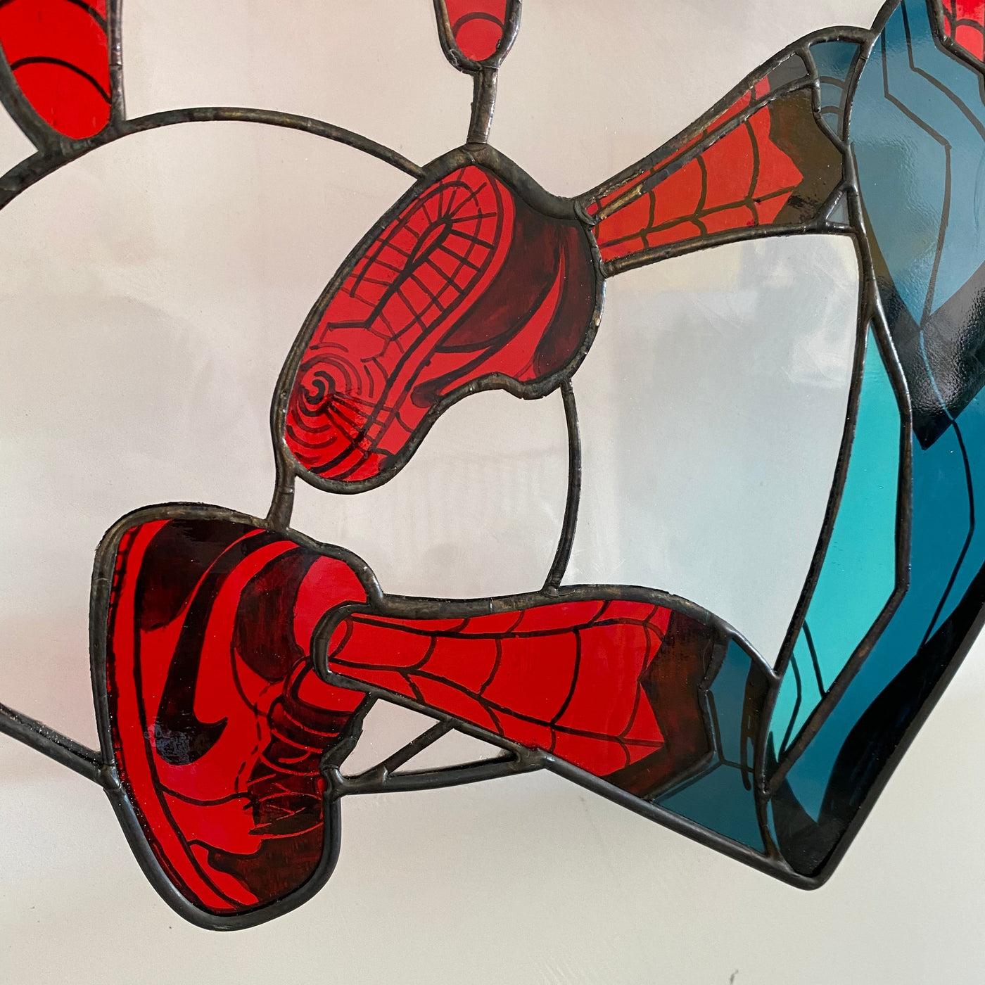 Spider-Man wearing Nike Air Jordan 1 Round Stained Glass Suncatcher 3