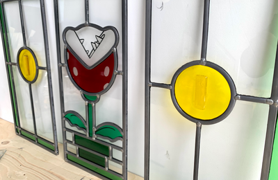 Super Mario Themed Stained Glass Panels