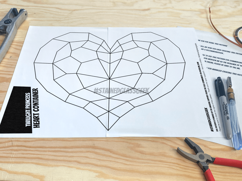 Twilight Princess: Heart Container Inspired Stained Glass Pattern