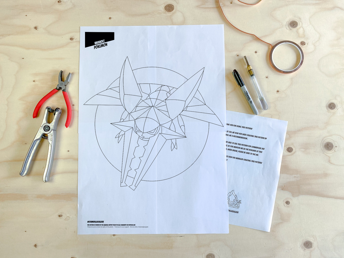 pokemon vikavolt a2 round stained glass pattern pdf 