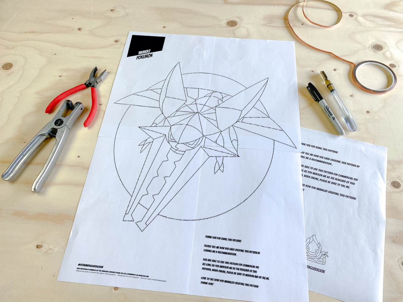 pokemon vikavolt a2 round stained glass pattern pdf 2