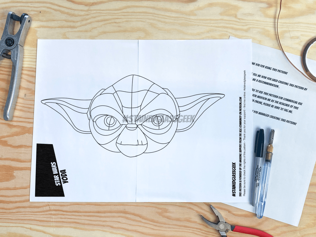 Yoda Inspired Stained Glass Pattern