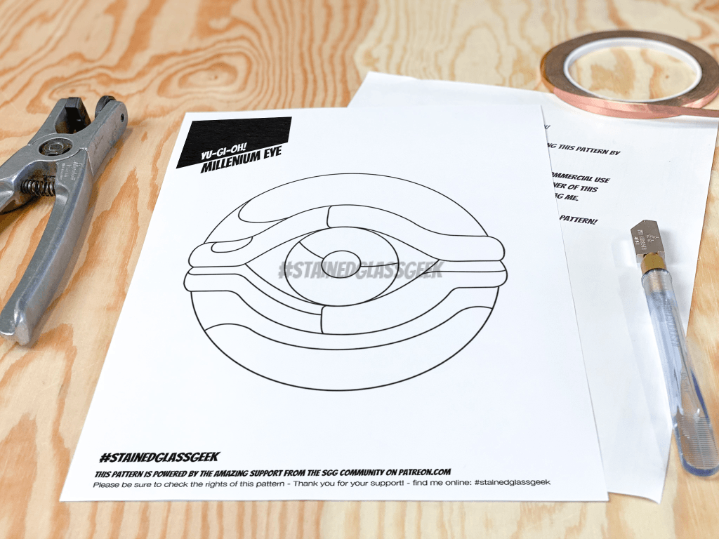 yu gi oh millennium eye stained glass pattern 
